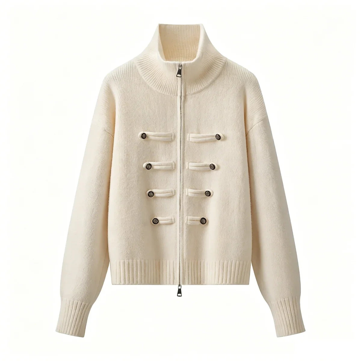 קרדיגן קצר עם לולאות בחזית